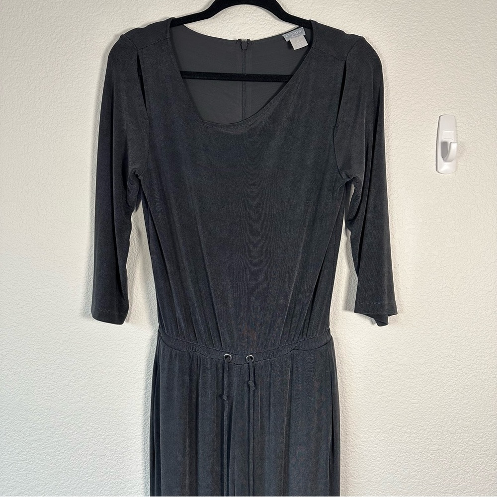 Chico’s Travelers Gray Drawstring Waist Wide-Leg Jumpsuit Size‎ 0 (US 4/6)